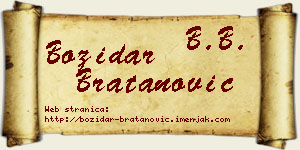 Božidar Bratanović vizit kartica